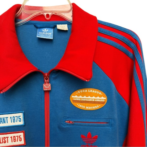 Adidas Swim Club Zip Up Jacket Size XL Red Blue Retro 70s Inspired Rare - Picture 4 of 10